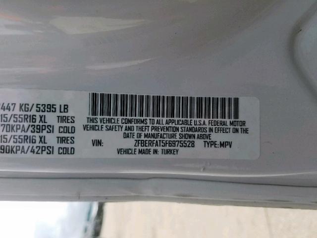 ZFBERFAT5F6975528 - 2015 RAM PROMASTER 白色 照片 10