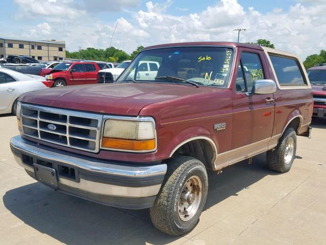 1FMEU15H1TLA16513 - 1996 FORD BRONCO U10 MAROON photo 2