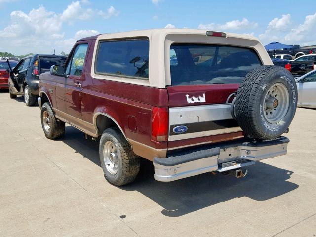 1FMEU15H1TLA16513 - 1996 FORD BRONCO U10 MAROON photo 3