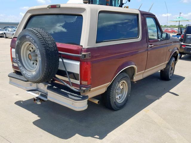 1FMEU15H1TLA16513 - 1996 FORD BRONCO U10 MAROON photo 4