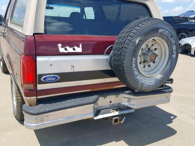 1FMEU15H1TLA16513 - 1996 FORD BRONCO U10 MAROON photo 9