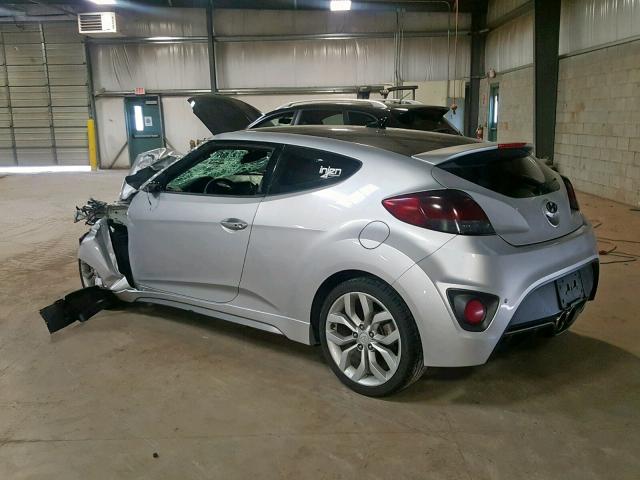 KMHTC6AE9DU108869 - 2013 HYUNDAI VELOSTER T SILVER photo 3