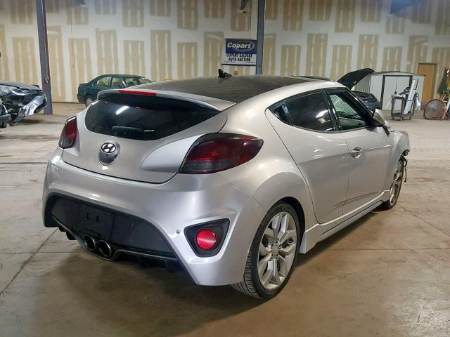 KMHTC6AE9DU108869 - 2013 HYUNDAI VELOSTER T SILVER photo 4