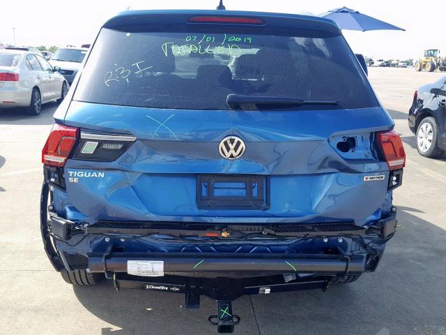 3VV2B7AX2KM025412 - 2019 VOLKSWAGEN TIGUAN SE BLUE photo 9