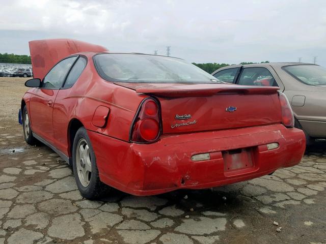 2G1WW12E959238216 - 2005 CHEVROLET MONTE CARL წითელი ფოტო 3