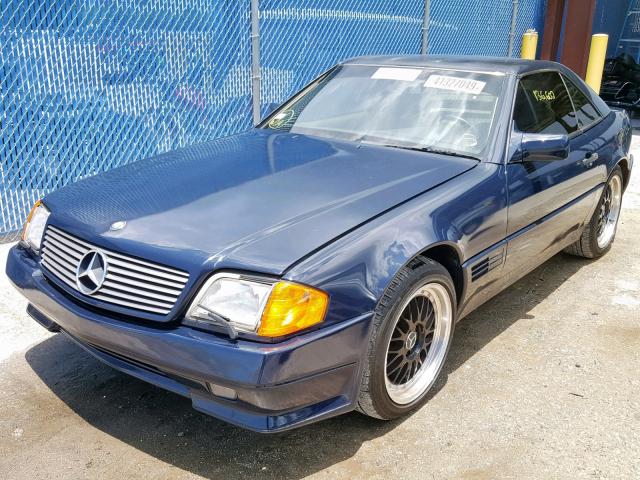 WDBFA66E7NF052340 - 1992 MERCEDES-BENZ 500 SL BLUE photo 2