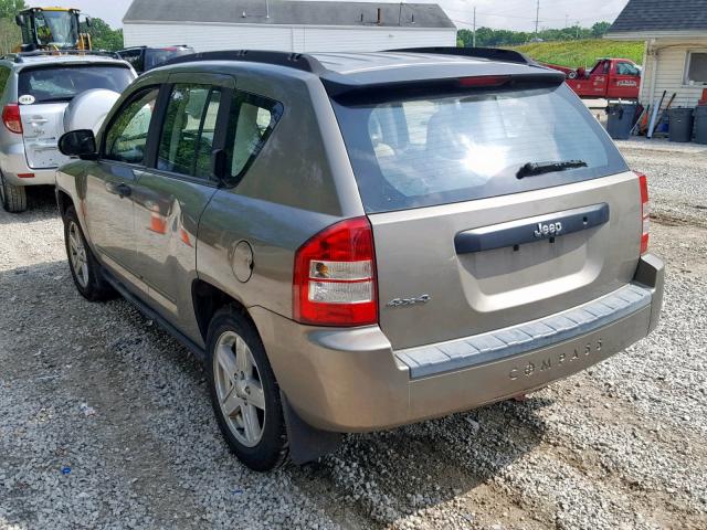 1J8FF47W08D557501 - 2008 JEEP COMPASS SP TAN photo 3