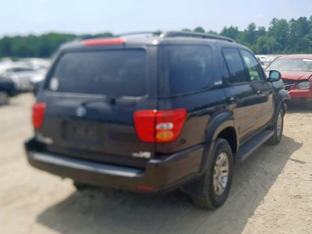 5TDZT38A44S226929 - 2004 TOYOTA SEQUOIA BLACK photo 4