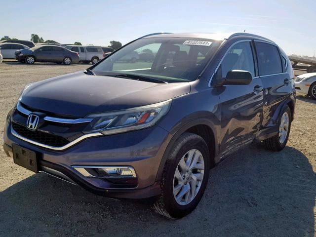 2HKRM4H78FH647195 - 2015 HONDA CR-V EXL GRAY photo 2