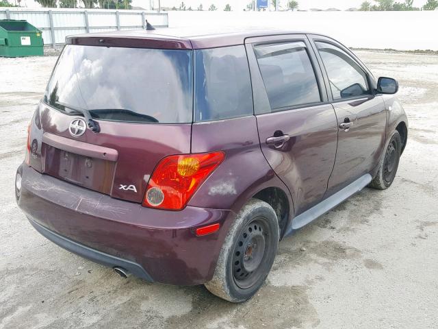 JTKKT624050084937 - 2005 TOYOTA SCION XA PURPLE photo 4