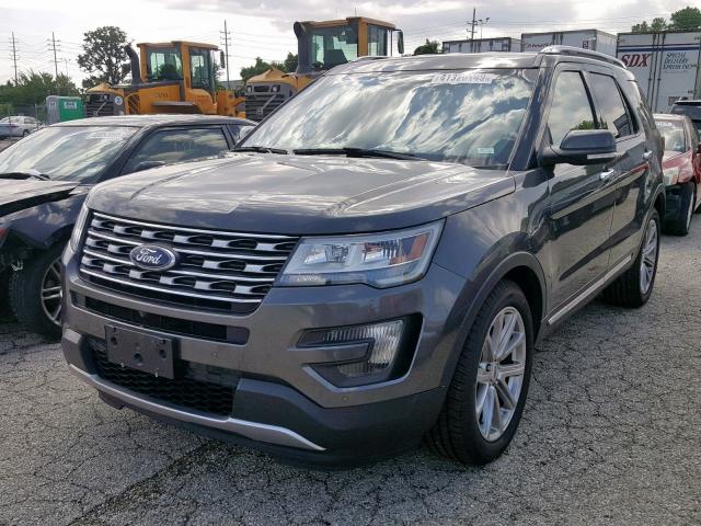 1FM5K7F84GGA48202 - 2016 FORD EXPLORER L GRAY photo 2