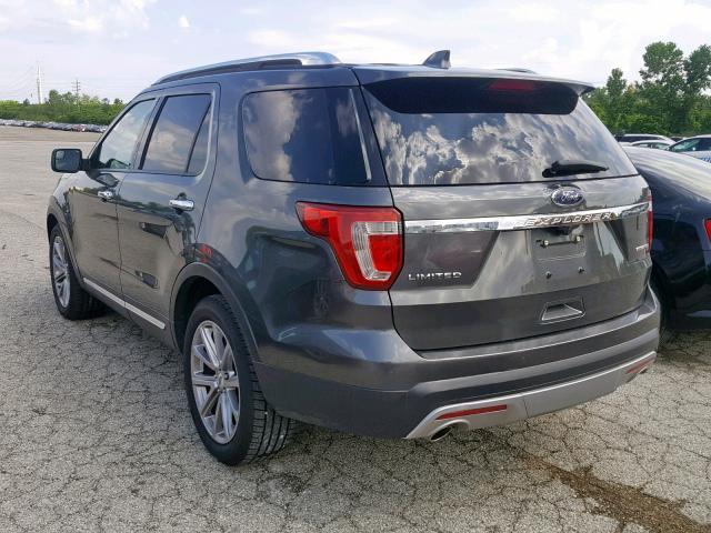 1FM5K7F84GGA48202 - 2016 FORD EXPLORER L GRAY photo 3