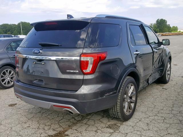 1FM5K7F84GGA48202 - 2016 FORD EXPLORER L GRAY photo 4