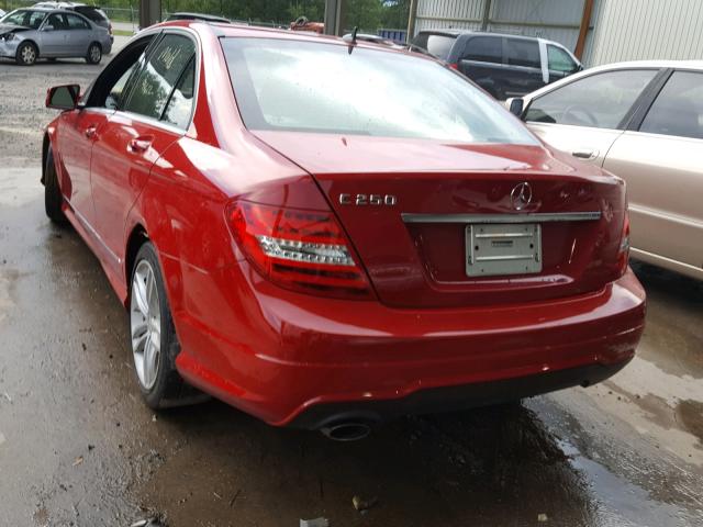 WDDGF4HB5DA775037 - 2013 MERCEDES-BENZ C 250 RED photo 3