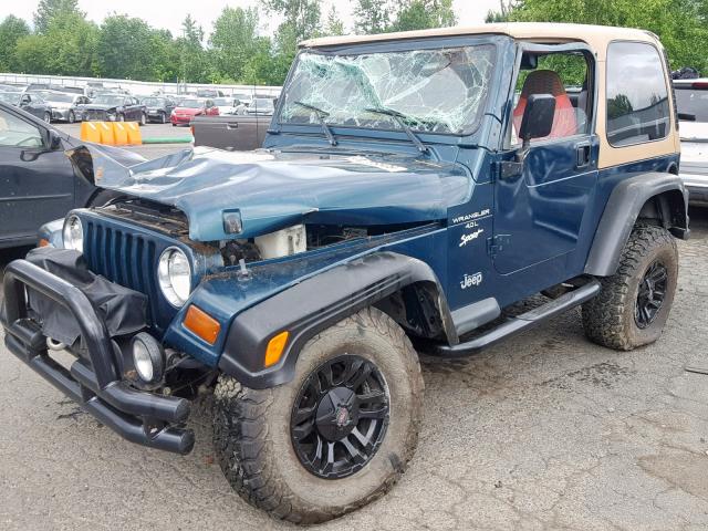 1J4FY19S6VP448782 - 1997 JEEP WRANGLER / GREEN photo 2