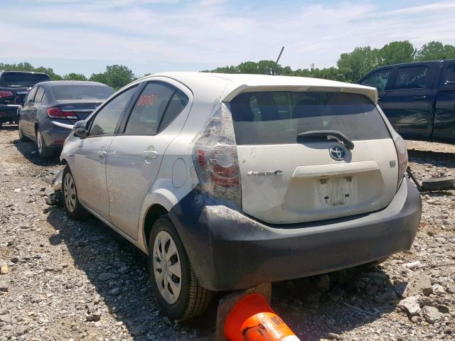 JTDKDTB31D1035281 - 2013 TOYOTA PRIUS C WHITE photo 3