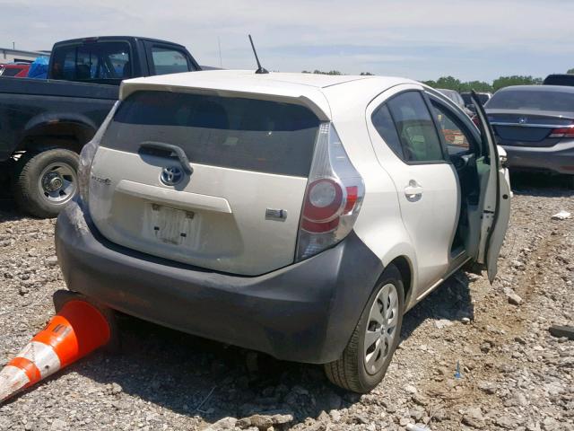 JTDKDTB31D1035281 - 2013 TOYOTA PRIUS C WHITE photo 4