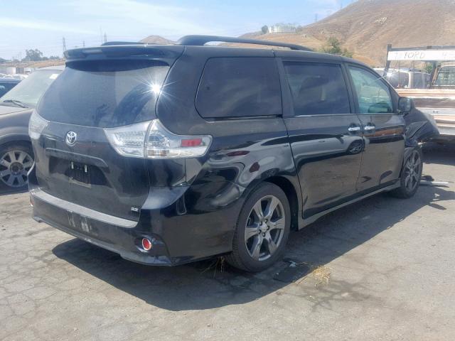 5TDXZ3DC8HS769946 - 2017 TOYOTA SIENNA SE BLACK photo 4