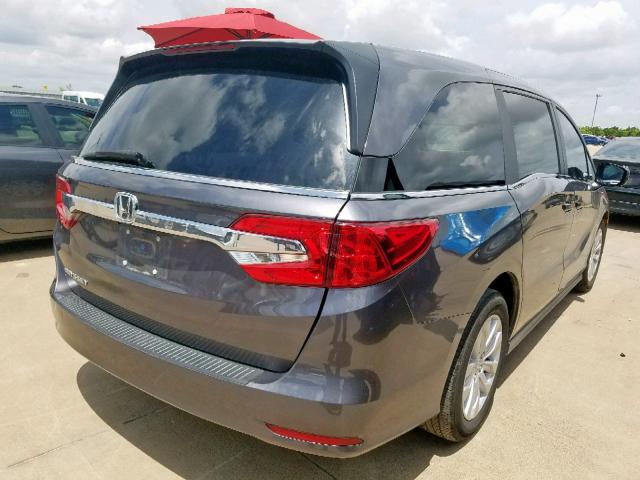 5FNRL6H26JB095836 - 2018 HONDA ODYSSEY LX GRAY photo 4