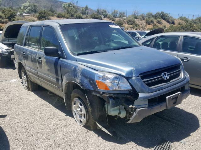 2HKYF18155H558117 - 2005 HONDA PILOT LX BLUE photo 1