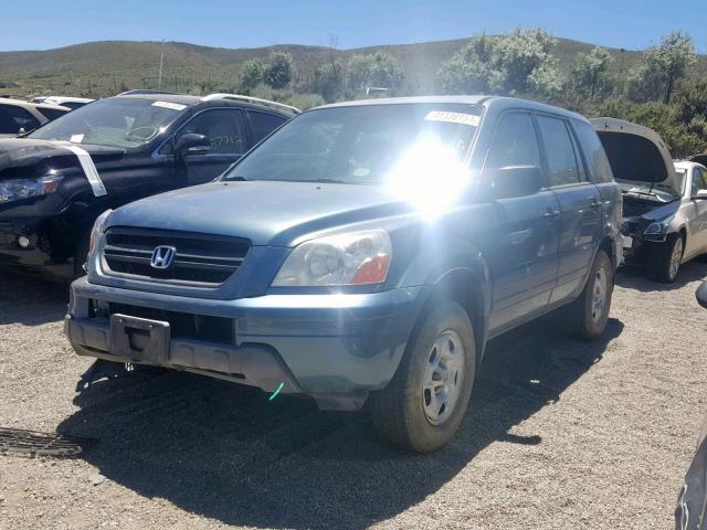 2HKYF18155H558117 - 2005 HONDA PILOT LX BLUE photo 2