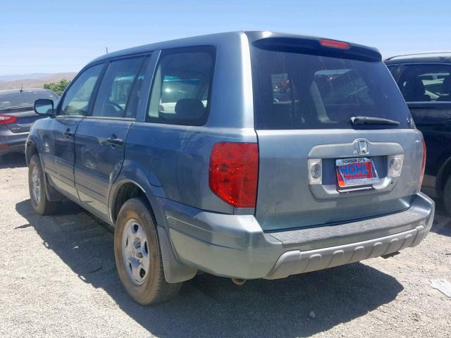 2HKYF18155H558117 - 2005 HONDA PILOT LX BLUE photo 3