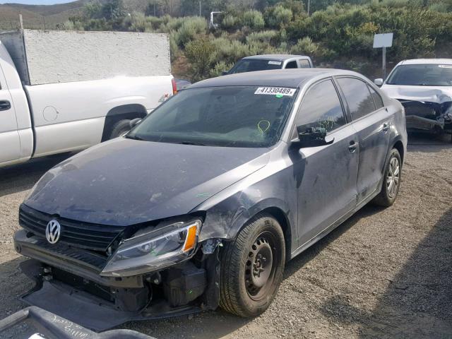 3VW1K7AJ7EM388800 - 2014 VOLKSWAGEN JETTA BASE GRAY photo 2