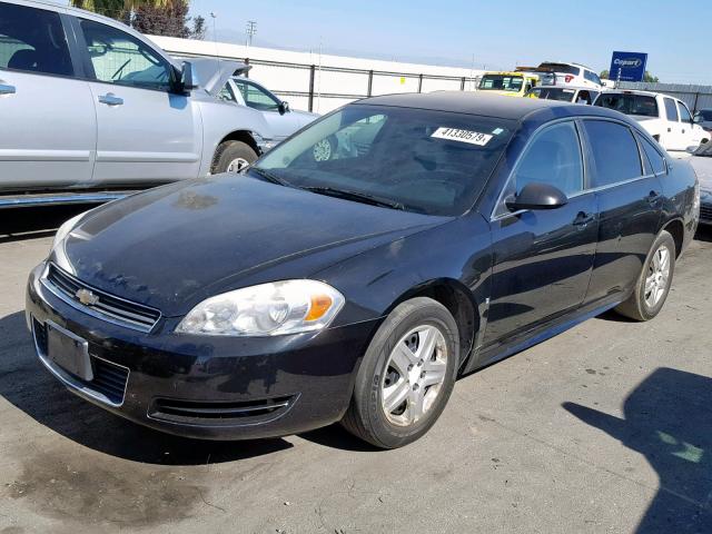 2G1WB57K391194753 - 2009 CHEVROLET IMPALA LS BLACK photo 2