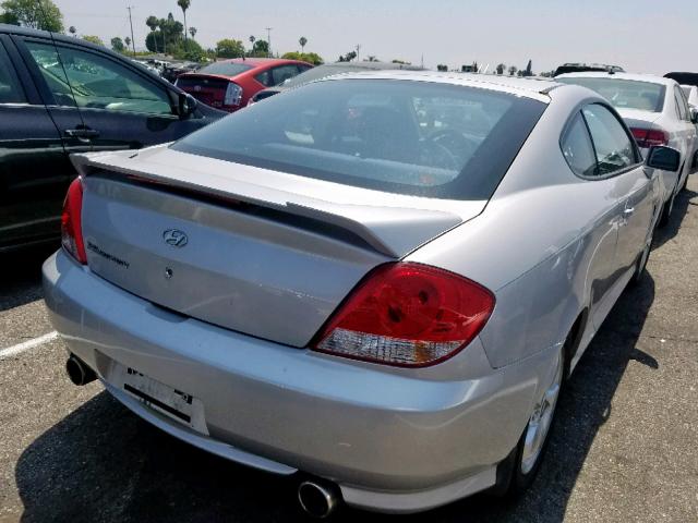 KMHHM65D55U178343 - 2005 HYUNDAI TIBURON SILVER photo 4