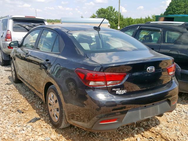 3KPA24AB5JE054747 - 2018 KIA RIO LX BLACK photo 3