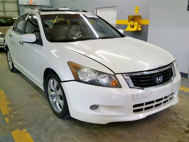 1HGCP36818A040196 - 2008 HONDA ACCORD EXL WHITE photo 1