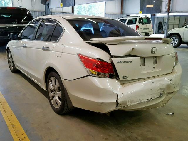 1HGCP36818A040196 - 2008 HONDA ACCORD EXL WHITE photo 3