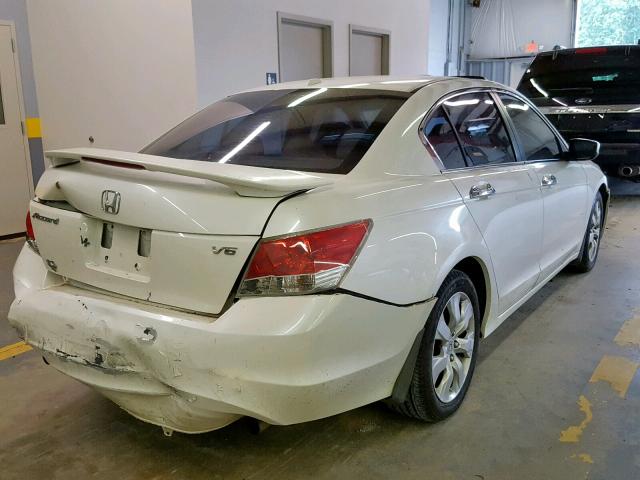 1HGCP36818A040196 - 2008 HONDA ACCORD EXL WHITE photo 4