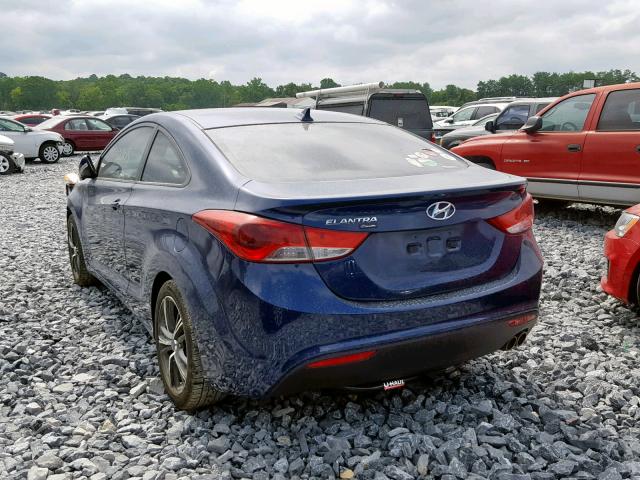 KMHDH6AE7DU008193 - 2013 HYUNDAI ELANTRA CO BLUE photo 3