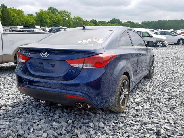 KMHDH6AE7DU008193 - 2013 HYUNDAI ELANTRA CO BLUE photo 4