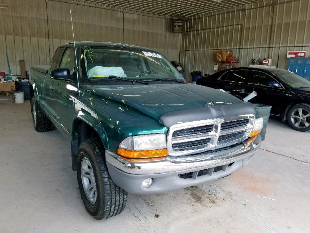 1D7HG42N44S581016 - 2004 DODGE DAKOTA SLT GREEN photo 1