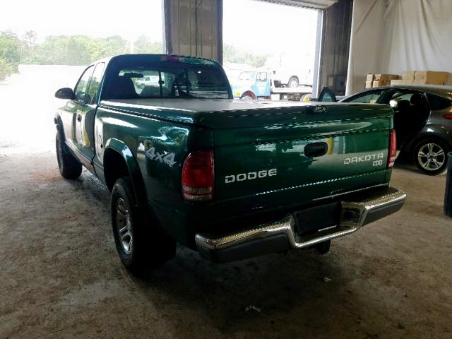 1D7HG42N44S581016 - 2004 DODGE DAKOTA SLT GREEN photo 3