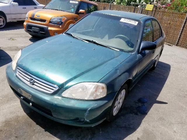 2HGEJ661XYH534850 - 2000 HONDA CIVIC BASE GREEN photo 2