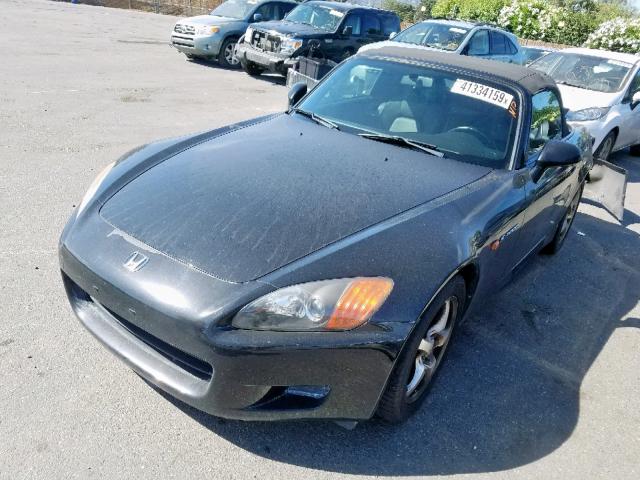 JHMAP11472T009303 - 2002 HONDA S2000 BLACK photo 2