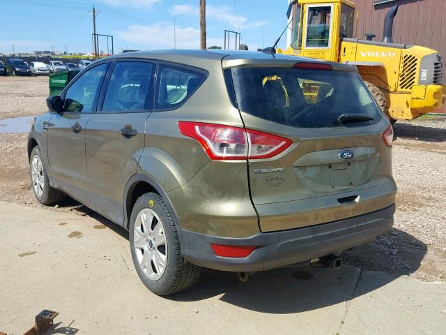 1FMCU0F78DUA21212 - 2013 FORD ESCAPE S GREEN photo 3