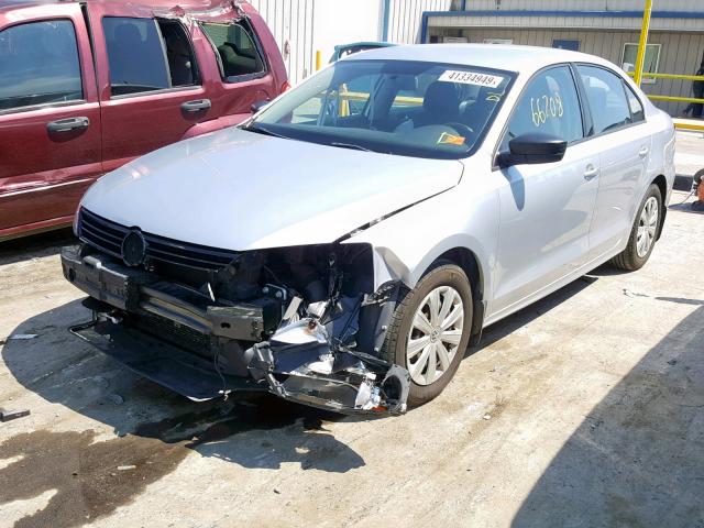 3VW2K7AJ2DM309424 - 2013 VOLKSWAGEN JETTA BASE ვერცხლისფერი ფოტო 2