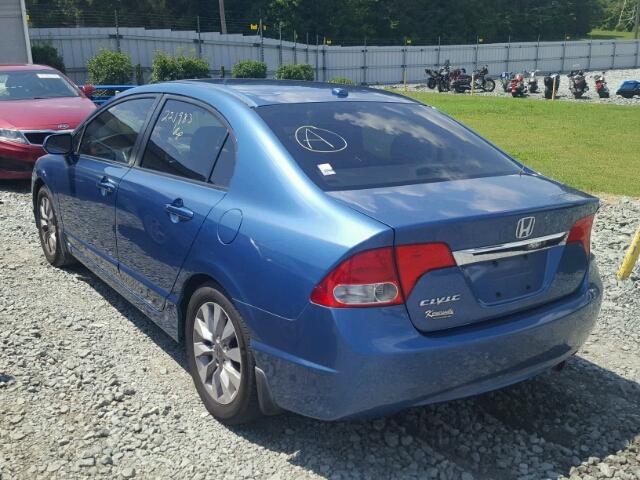 1HGFA16909L010043 - 2009 HONDA CIVIC EXL BLUE photo 3