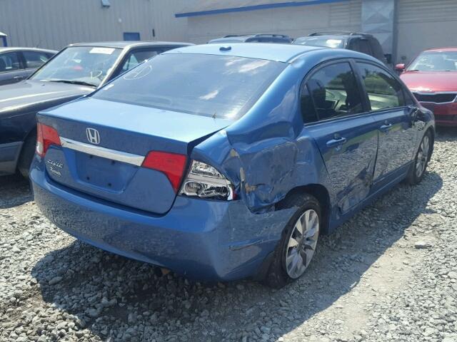 1HGFA16909L010043 - 2009 HONDA CIVIC EXL BLUE photo 4