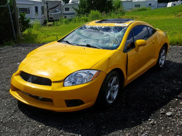 4A3AK24F09E012624 - 2009 MITSUBISHI ECLIPSE GS YELLOW photo 2