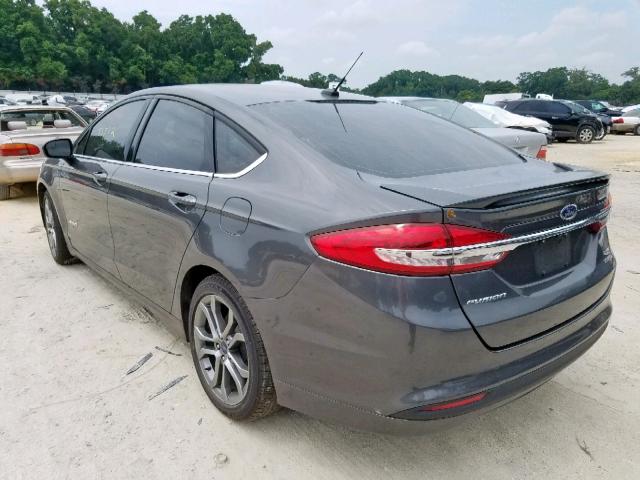 3FA6P0LU3HR316143 - 2017 FORD FUSION SE GRAY photo 3