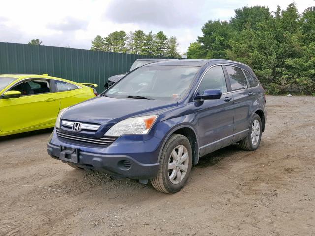 5J6RE48768L050858 - 2008 HONDA CR-V EXL BLUE photo 2