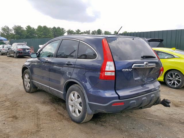 5J6RE48768L050858 - 2008 HONDA CR-V EXL BLUE photo 3