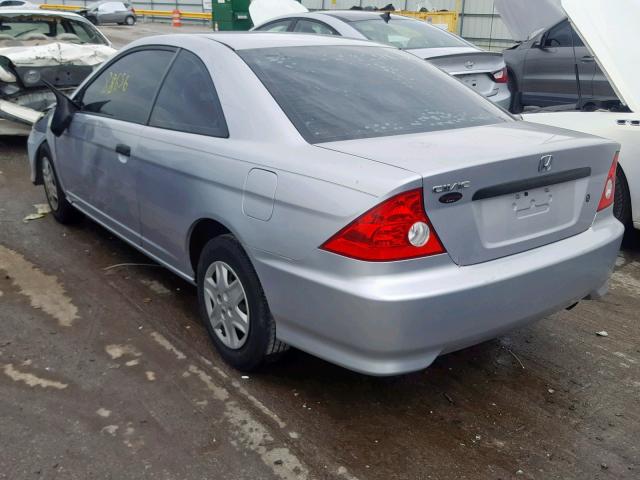 1HGEM22175L057881 - 2005 HONDA CIVIC DX V SILVER photo 3