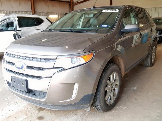 2FMDK3JC0DBE32223 - 2013 FORD EDGE SEL BROWN photo 2