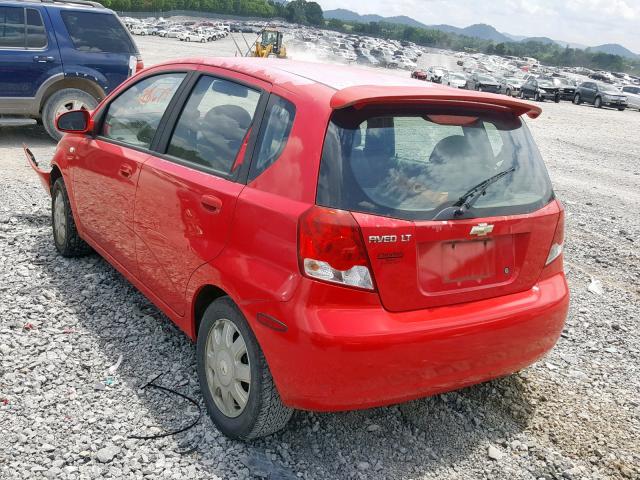 KL1TG62665B323596 - 2005 CHEVROLET AVEO LT RED photo 3